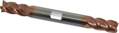 Accupro - 3/8", 3/4" LOC, 3/8" Shank Diam, 3-1/2" OAL, 4 Flute, Solid Carbide Square End Mill - Double End, TiCN Finish, Spiral Flute, 40° Helix, Centercutting, Right Hand Cut, Right Hand Flute - Eagle Tool & Supply