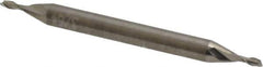 Accupro - 3/64", 3/32" LOC, 1/8" Shank Diam, 1-1/2" OAL, 2 Flute, Solid Carbide Square End Mill - Double End, Uncoated, Spiral Flute, 30° Helix, Centercutting, Right Hand Cut, Right Hand Flute - Eagle Tool & Supply