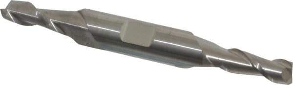 Accupro - 1/4", 5/8" LOC, 3/8" Shank Diam, 3" OAL, 2 Flute, Solid Carbide Square End Mill - Double End, Uncoated, Spiral Flute, 40° Helix, Centercutting, Right Hand Cut, Right Hand Flute - Eagle Tool & Supply