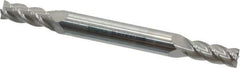 Accupro - 13/64", 1/2" LOC, 1/4" Shank Diam, 2-1/2" OAL, 4 Flute, Solid Carbide Square End Mill - Double End, Uncoated, Spiral Flute, 40° Helix, Centercutting, Right Hand Cut, Right Hand Flute - Eagle Tool & Supply