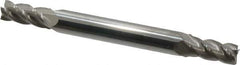 Accupro - 7/32", 7/16" LOC, 1/4" Shank Diam, 2-1/2" OAL, 4 Flute, Solid Carbide Square End Mill - Double End, Uncoated, Spiral Flute, 40° Helix, Centercutting, Right Hand Cut, Right Hand Flute - Eagle Tool & Supply