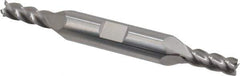 Accupro - 7/32", 9/16" LOC, 3/8" Shank Diam, 3" OAL, 4 Flute, Solid Carbide Square End Mill - Double End, Uncoated, Spiral Flute, 40° Helix, Centercutting, Right Hand Cut, Right Hand Flute - Eagle Tool & Supply