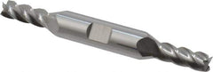 Accupro - 1/4", 5/8" LOC, 3/8" Shank Diam, 3" OAL, 4 Flute, Solid Carbide Square End Mill - Double End, Uncoated, Spiral Flute, 40° Helix, Centercutting, Right Hand Cut, Right Hand Flute - Eagle Tool & Supply