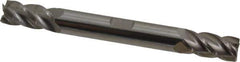 Accupro - 3/8", 3/4" LOC, 3/8" Shank Diam, 3-1/2" OAL, 4 Flute, Solid Carbide Square End Mill - Double End, Uncoated, Spiral Flute, 40° Helix, Centercutting, Right Hand Cut, Right Hand Flute - Eagle Tool & Supply