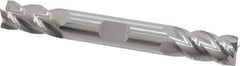 Accupro - 1/2", 1" LOC, 1/2" Shank Diam, 4" OAL, 4 Flute, Solid Carbide Square End Mill - Double End, Uncoated, Spiral Flute, 40° Helix, Centercutting, Right Hand Cut, Right Hand Flute - Eagle Tool & Supply
