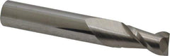 Accupro - 9/32", 1/2" LOC, 5/16" Shank Diam, 2" OAL, 2 Flute, Solid Carbide Square End Mill - Single End, Uncoated, Spiral Flute, 40° Helix, Centercutting, Right Hand Cut, Right Hand Flute - Eagle Tool & Supply