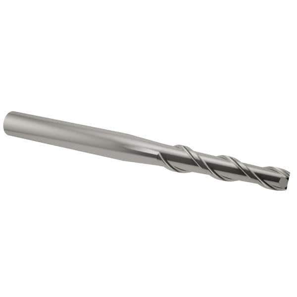Accupro - 5/16", 1-3/8" LOC, 5/16" Shank Diam, 3" OAL, 2 Flute, Solid Carbide Square End Mill - Single End, Uncoated, Spiral Flute, 40° Helix, Centercutting, Right Hand Cut, Right Hand Flute - Eagle Tool & Supply