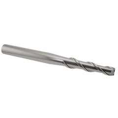 Accupro - 5/16", 1-3/8" LOC, 5/16" Shank Diam, 3" OAL, 2 Flute, Solid Carbide Square End Mill - Single End, Uncoated, Spiral Flute, 40° Helix, Centercutting, Right Hand Cut, Right Hand Flute - Eagle Tool & Supply