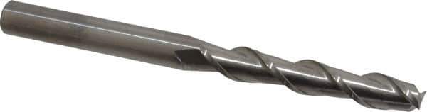 Accupro - 1/2", 3" LOC, 1/2" Shank Diam, 6" OAL, 2 Flute, Solid Carbide Square End Mill - Single End, Uncoated, Spiral Flute, 40° Helix, Centercutting, Right Hand Cut, Right Hand Flute - Eagle Tool & Supply