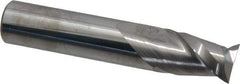 Accupro - 9/16", 7/8" LOC, 9/16" Shank Diam, 3" OAL, 2 Flute, Solid Carbide Square End Mill - Single End, Uncoated, Spiral Flute, 40° Helix, Centercutting, Right Hand Cut, Right Hand Flute - Eagle Tool & Supply