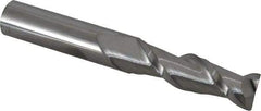 Accupro - 5/8", 2-1/8" LOC, 5/8" Shank Diam, 4-5/8" OAL, 2 Flute, Solid Carbide Square End Mill - Single End, Uncoated, Spiral Flute, 40° Helix, Centercutting, Right Hand Cut, Right Hand Flute - Eagle Tool & Supply