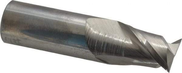 Accupro - 3/4", 1" LOC, 3/4" Shank Diam, 3" OAL, 2 Flute, Solid Carbide Square End Mill - Single End, Uncoated, Spiral Flute, 40° Helix, Centercutting, Right Hand Cut, Right Hand Flute - Eagle Tool & Supply