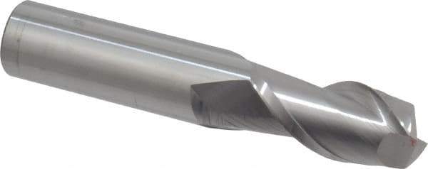 Accupro - 3/4", 1-1/2" LOC, 3/4" Shank Diam, 4" OAL, 2 Flute, Solid Carbide Square End Mill - Single End, Uncoated, Spiral Flute, 40° Helix, Centercutting, Right Hand Cut, Right Hand Flute - Eagle Tool & Supply