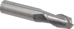 Accupro - 3/4", 1-1/2" LOC, 3/4" Shank Diam, 4" OAL, 2 Flute, Solid Carbide Square End Mill - Single End, Uncoated, Spiral Flute, 40° Helix, Centercutting, Right Hand Cut, Right Hand Flute - Eagle Tool & Supply