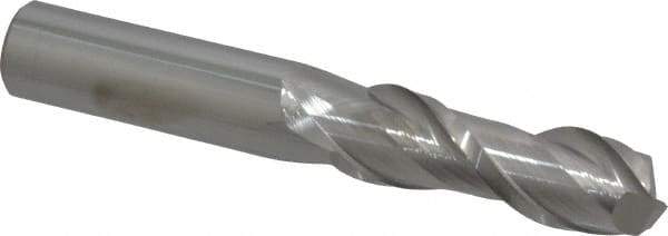 Accupro - 3/4", 2-1/4" LOC, 3/4" Shank Diam, 5" OAL, 2 Flute, Solid Carbide Square End Mill - Single End, Uncoated, Spiral Flute, 40° Helix, Centercutting, Right Hand Cut, Right Hand Flute - Eagle Tool & Supply