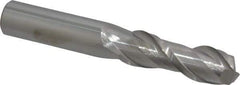 Accupro - 3/4", 2-1/4" LOC, 3/4" Shank Diam, 5" OAL, 2 Flute, Solid Carbide Square End Mill - Single End, Uncoated, Spiral Flute, 40° Helix, Centercutting, Right Hand Cut, Right Hand Flute - Eagle Tool & Supply