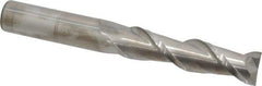 Accupro - 3/4", 3" LOC, 3/4" Shank Diam, 6" OAL, 2 Flute, Solid Carbide Square End Mill - Single End, Uncoated, Spiral Flute, 40° Helix, Centercutting, Right Hand Cut, Right Hand Flute - Eagle Tool & Supply