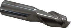 Accupro - 7/8", 1-3/4" LOC, 7/8" Shank Diam, 4" OAL, 2 Flute, Solid Carbide Square End Mill - Single End, Uncoated, Spiral Flute, 40° Helix, Centercutting, Right Hand Cut, Right Hand Flute - Eagle Tool & Supply