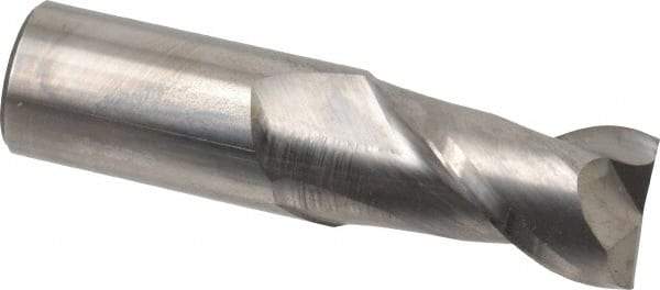 Accupro - 1", 1-3/4" LOC, 1" Shank Diam, 4" OAL, 2 Flute, Solid Carbide Square End Mill - Single End, Uncoated, Spiral Flute, 40° Helix, Centercutting, Right Hand Cut, Right Hand Flute - Eagle Tool & Supply