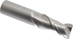 Accupro - 1", 2-1/4" LOC, 1" Shank Diam, 5" OAL, 2 Flute, Solid Carbide Square End Mill - Single End, Uncoated, Spiral Flute, 40° Helix, Centercutting, Right Hand Cut, Right Hand Flute - Eagle Tool & Supply