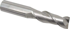 Accupro - 1", 3" LOC, 1" Shank Diam, 6" OAL, 2 Flute, Solid Carbide Square End Mill - Single End, Uncoated, Spiral Flute, 40° Helix, Centercutting, Right Hand Cut, Right Hand Flute - Eagle Tool & Supply