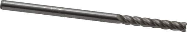 Accupro - 1/8", 3/4" LOC, 1/8" Shank Diam, 2-1/4" OAL, 4 Flute, Solid Carbide Square End Mill - Single End, Uncoated, Spiral Flute, 40° Helix, Centercutting, Right Hand Cut, Right Hand Flute - Eagle Tool & Supply