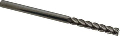Accupro - 1/4", 1-1/2" LOC, 1/4" Shank Diam, 4" OAL, 4 Flute, Solid Carbide Square End Mill - Single End, Uncoated, Spiral Flute, 40° Helix, Centercutting, Right Hand Cut, Right Hand Flute - Eagle Tool & Supply