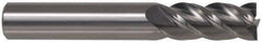 Accupro - 9/16" Diam, 1-1/4" LOC, 4 Flute Solid Carbide Ball End Mill - Uncoated, Single End, 3-1/2" OAL, 9/16" Shank Diam, Spiral Flute - Eagle Tool & Supply