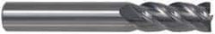 Accupro - 5/8", 1-5/8" LOC, 5/8" Shank Diam, 3-3/4" OAL, 4 Flute, Powdered Metal Square End Mill - Single End, Uncoated, Spiral Flute, Variable° Helix, Centercutting, Right Hand Cut, Right Hand Flute - Eagle Tool & Supply