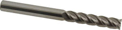 Accupro - 3/8", 1-3/4" LOC, 3/8" Shank Diam, 4" OAL, 4 Flute, Solid Carbide Square End Mill - Single End, Uncoated, Spiral Flute, 40° Helix, Centercutting, Right Hand Cut, Right Hand Flute - Eagle Tool & Supply