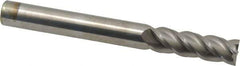 Accupro - 7/16", 1-3/8" LOC, 7/16" Shank Diam, 4" OAL, 4 Flute, Solid Carbide Square End Mill - Single End, Uncoated, Spiral Flute, 40° Helix, Centercutting, Right Hand Cut, Right Hand Flute - Eagle Tool & Supply