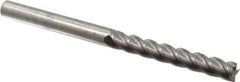 Accupro - 7/16", 3" LOC, 7/16" Shank Diam, 6" OAL, 4 Flute, Solid Carbide Square End Mill - Single End, Uncoated, Spiral Flute, 40° Helix, Centercutting, Right Hand Cut, Right Hand Flute - Eagle Tool & Supply