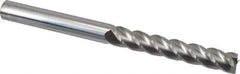 Accupro - 1/2", 3" LOC, 1/2" Shank Diam, 6" OAL, 4 Flute, Solid Carbide Square End Mill - Single End, Uncoated, Spiral Flute, 40° Helix, Centercutting, Right Hand Cut, Right Hand Flute - Eagle Tool & Supply