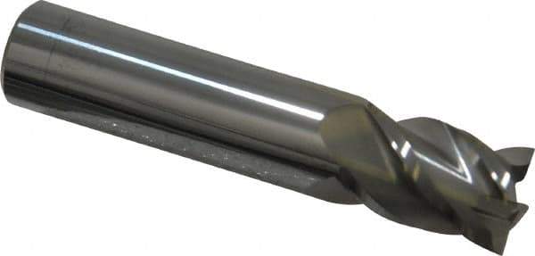 Accupro - 5/8", 7/8" LOC, 5/8" Shank Diam, 3" OAL, 4 Flute, Solid Carbide Square End Mill - Single End, Uncoated, Spiral Flute, 40° Helix, Centercutting, Right Hand Cut, Right Hand Flute - Eagle Tool & Supply