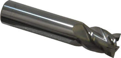 Accupro - 5/8", 7/8" LOC, 5/8" Shank Diam, 3" OAL, 4 Flute, Solid Carbide Square End Mill - Single End, Uncoated, Spiral Flute, 40° Helix, Centercutting, Right Hand Cut, Right Hand Flute - Eagle Tool & Supply