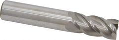 Accupro - 5/8", 1-1/4" LOC, 5/8" Shank Diam, 3-1/2" OAL, 4 Flute, Solid Carbide Square End Mill - Single End, Uncoated, Spiral Flute, 40° Helix, Centercutting, Right Hand Cut, Right Hand Flute - Eagle Tool & Supply