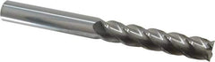 Accupro - 5/8", 3" LOC, 5/8" Shank Diam, 6" OAL, 4 Flute, Solid Carbide Square End Mill - Single End, Uncoated, Spiral Flute, 40° Helix, Centercutting, Right Hand Cut, Right Hand Flute - Eagle Tool & Supply