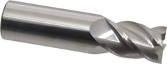 Accupro - 11/16", 1" LOC, 3/4" Shank Diam, 3" OAL, 4 Flute, Solid Carbide Square End Mill - Single End, Uncoated, Spiral Flute, 40° Helix, Centercutting, Right Hand Cut, Right Hand Flute - Eagle Tool & Supply