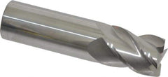 Accupro - 3/4", 1" LOC, 3/4" Shank Diam, 3" OAL, 4 Flute, Solid Carbide Square End Mill - Single End, Uncoated, Spiral Flute, 40° Helix, Centercutting, Right Hand Cut, Right Hand Flute - Eagle Tool & Supply