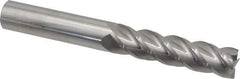 Accupro - 3/4", 3" LOC, 3/4" Shank Diam, 6" OAL, 4 Flute, Solid Carbide Square End Mill - Single End, Uncoated, Spiral Flute, 40° Helix, Centercutting, Right Hand Cut, Right Hand Flute - Eagle Tool & Supply