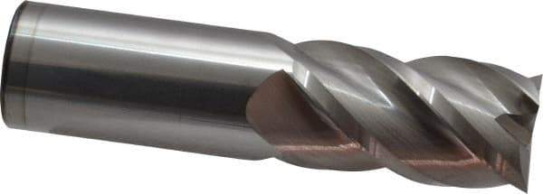 Accupro - 1", 1-3/4" LOC, 1" Shank Diam, 4" OAL, 4 Flute, Solid Carbide Square End Mill - Single End, Uncoated, Spiral Flute, 40° Helix, Centercutting, Right Hand Cut, Right Hand Flute - Eagle Tool & Supply