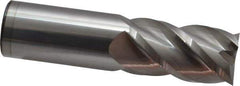 Accupro - 1", 1-3/4" LOC, 1" Shank Diam, 4" OAL, 4 Flute, Solid Carbide Square End Mill - Single End, Uncoated, Spiral Flute, 40° Helix, Centercutting, Right Hand Cut, Right Hand Flute - Eagle Tool & Supply