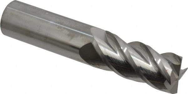 Accupro - 1", 2-1/4" LOC, 1" Shank Diam, 5" OAL, 4 Flute, Solid Carbide Square End Mill - Single End, Uncoated, Spiral Flute, 40° Helix, Centercutting, Right Hand Cut, Right Hand Flute - Eagle Tool & Supply