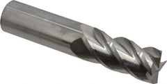 Accupro - 1", 2-1/4" LOC, 1" Shank Diam, 5" OAL, 4 Flute, Solid Carbide Square End Mill - Single End, Uncoated, Spiral Flute, 40° Helix, Centercutting, Right Hand Cut, Right Hand Flute - Eagle Tool & Supply