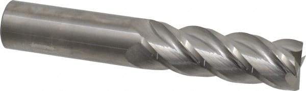 Accupro - 1", 3" LOC, 1" Shank Diam, 6" OAL, 4 Flute, Solid Carbide Square End Mill - Single End, Uncoated, Spiral Flute, 40° Helix, Centercutting, Right Hand Cut, Right Hand Flute - Eagle Tool & Supply