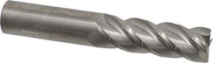 Accupro - 1", 3" LOC, 1" Shank Diam, 6" OAL, 4 Flute, Solid Carbide Square End Mill - Single End, Uncoated, Spiral Flute, 40° Helix, Centercutting, Right Hand Cut, Right Hand Flute - Eagle Tool & Supply