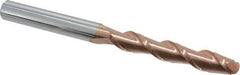 Accupro - 9/16" Diam, 3" LOC, 2 Flute Solid Carbide Ball End Mill - TiCN Finish, Single End, 6" OAL, 9/16" Shank Diam, Spiral Flute - Eagle Tool & Supply