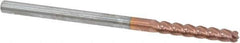 Accupro - 1/8" Diam, 3/4" LOC, 4 Flute Solid Carbide Ball End Mill - TiCN Finish, Single End, 2-1/4" OAL, 1/8" Shank Diam, Spiral Flute - Eagle Tool & Supply