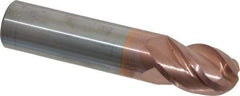 Accupro - 5/8" Diam, 7/8" LOC, 4 Flute Solid Carbide Ball End Mill - TiCN Finish, Single End, 3" OAL, 5/8" Shank Diam, Spiral Flute - Eagle Tool & Supply