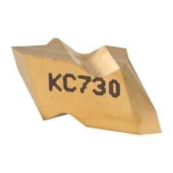 Kennametal - NTF2 Grade KC730, Internal/External Partial Profile 60° Threading Insert - 0.6 to 1.75mm & 14 to 44 TPI Ext Pitch, 10 to 20mm & 12 to 24 TPI Int Pitch, Right Hand Insert, TiN Finish, Carbide - Eagle Tool & Supply